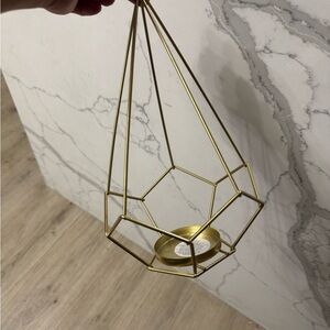 Geometric Gold Candle Holder